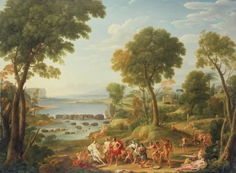 Classical Scene with Elephants